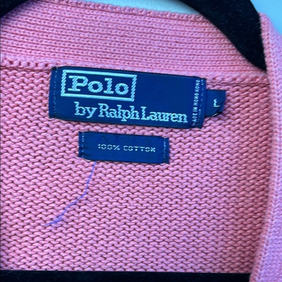 Vintage Polo by Ralph Lauren Pink Cardigan Sweater Classic Knit - Picture 2 of 6